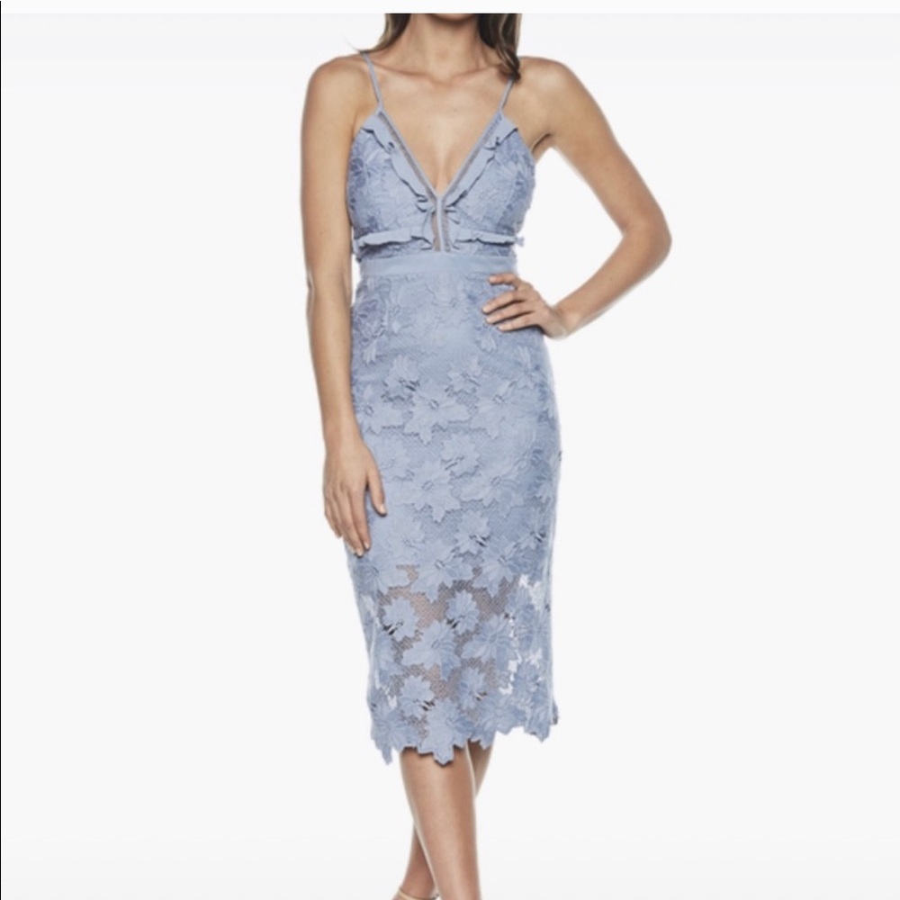 Dusty blue eyelet dress